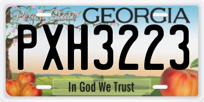 GA license plate PXH3223