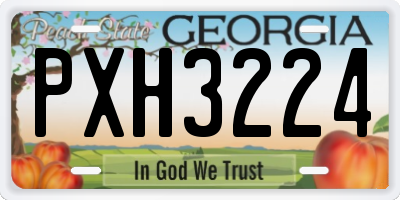 GA license plate PXH3224