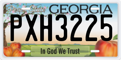 GA license plate PXH3225