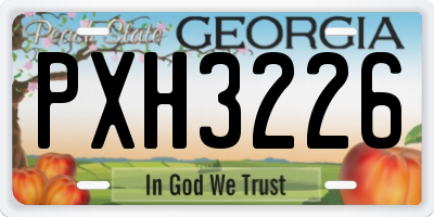 GA license plate PXH3226