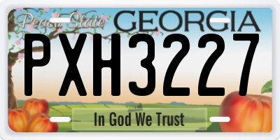 GA license plate PXH3227