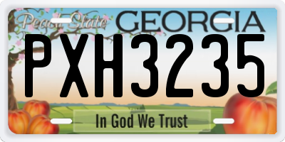 GA license plate PXH3235