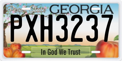 GA license plate PXH3237