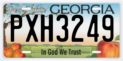 GA license plate PXH3249