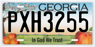 GA license plate PXH3255