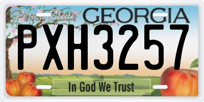 GA license plate PXH3257