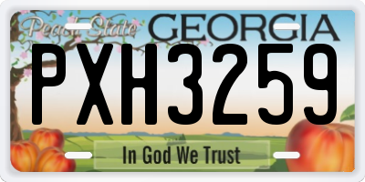 GA license plate PXH3259