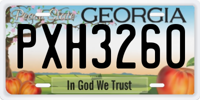 GA license plate PXH3260