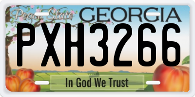 GA license plate PXH3266