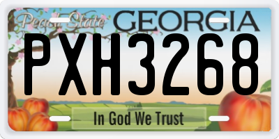 GA license plate PXH3268