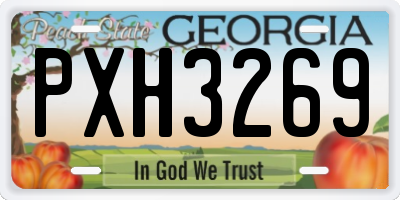 GA license plate PXH3269