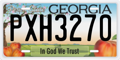 GA license plate PXH3270