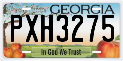 GA license plate PXH3275