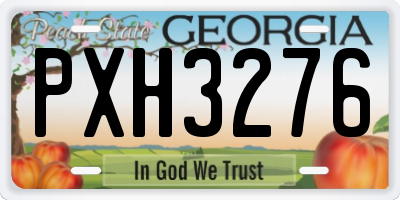 GA license plate PXH3276