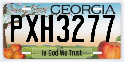 GA license plate PXH3277