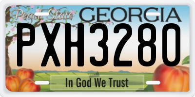 GA license plate PXH3280