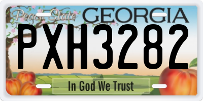 GA license plate PXH3282