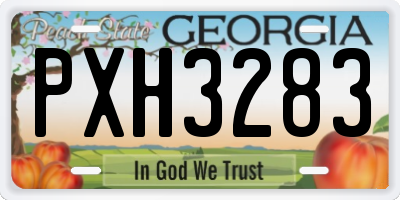GA license plate PXH3283
