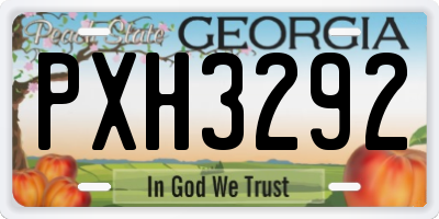 GA license plate PXH3292