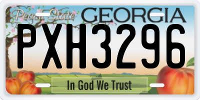 GA license plate PXH3296