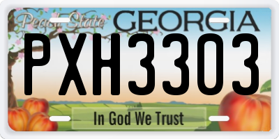 GA license plate PXH3303