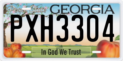 GA license plate PXH3304