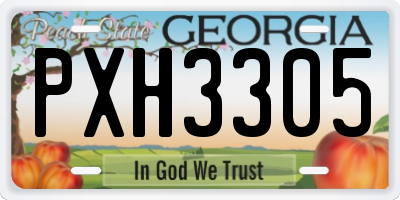 GA license plate PXH3305