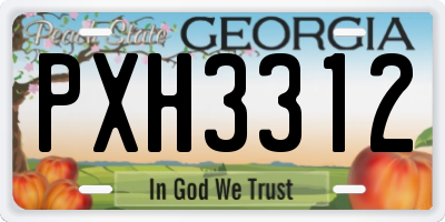 GA license plate PXH3312
