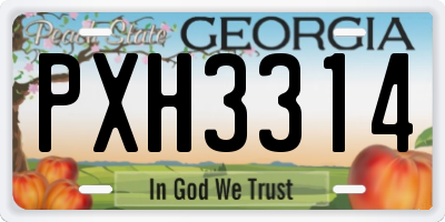 GA license plate PXH3314