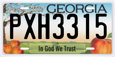 GA license plate PXH3315
