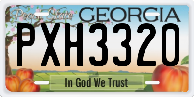 GA license plate PXH3320
