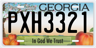 GA license plate PXH3321