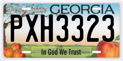 GA license plate PXH3323