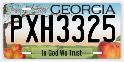 GA license plate PXH3325