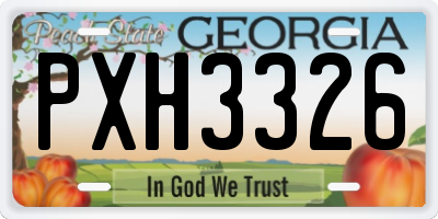 GA license plate PXH3326