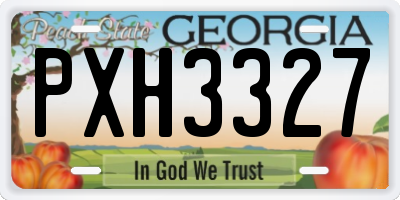 GA license plate PXH3327