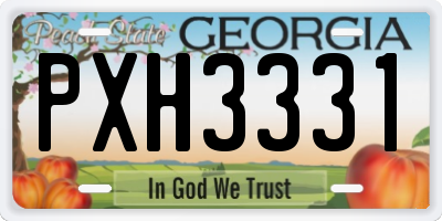 GA license plate PXH3331