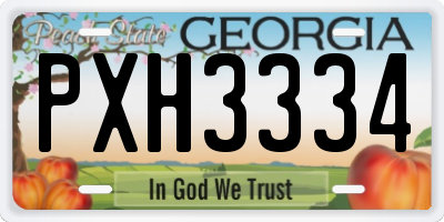 GA license plate PXH3334