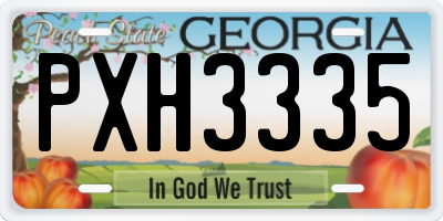GA license plate PXH3335