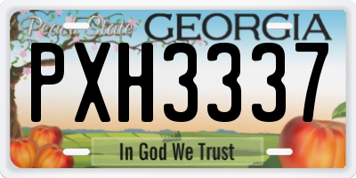 GA license plate PXH3337