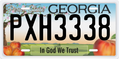 GA license plate PXH3338