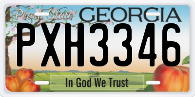 GA license plate PXH3346