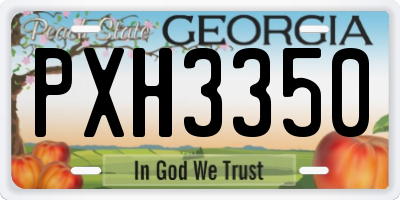GA license plate PXH3350