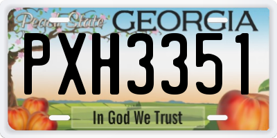 GA license plate PXH3351