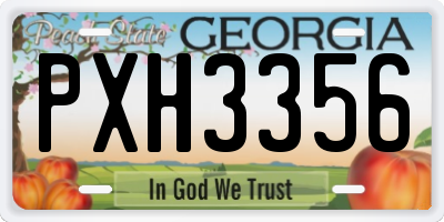 GA license plate PXH3356
