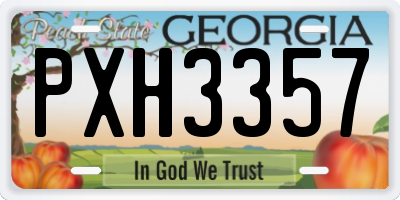 GA license plate PXH3357