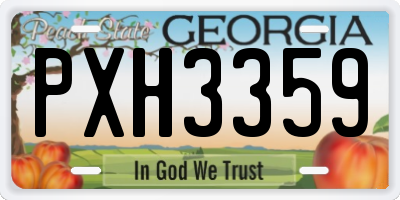 GA license plate PXH3359