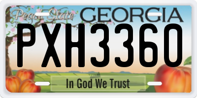 GA license plate PXH3360