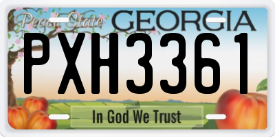 GA license plate PXH3361