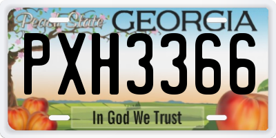 GA license plate PXH3366